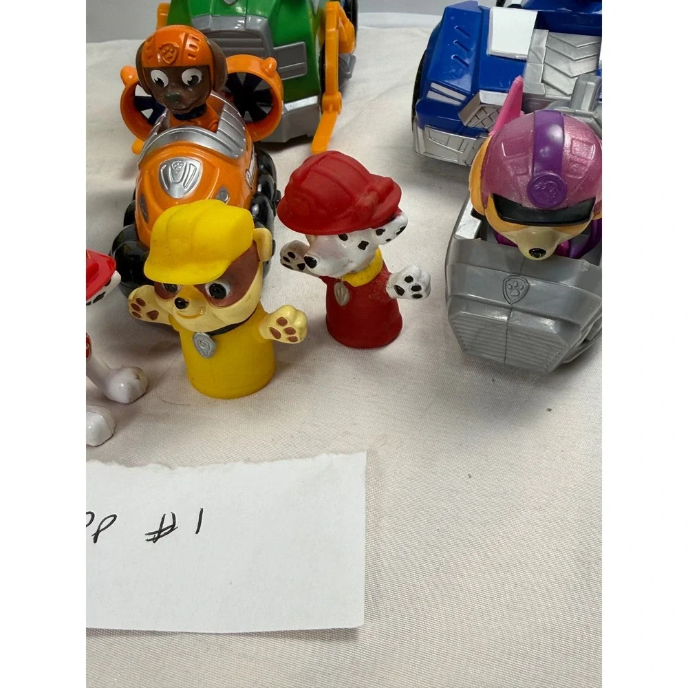 Paw Patrol Toy Vehicle Figures Chase Rubble Rocky Ryder Marshall Zuma Skye Lot 1